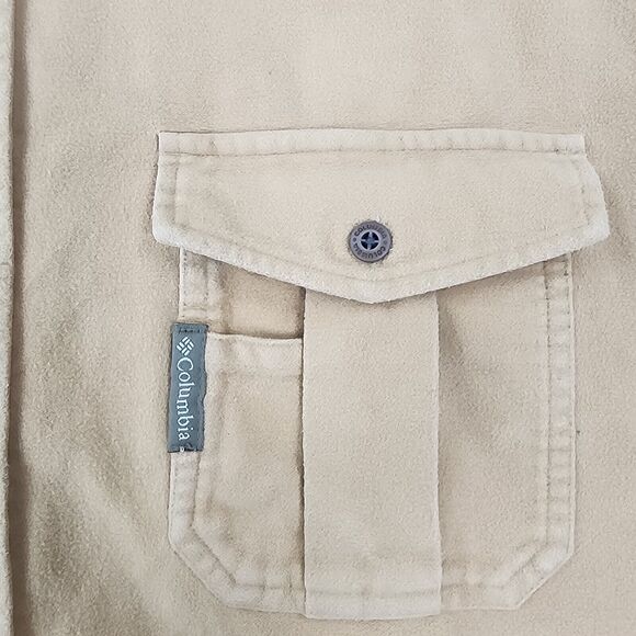 Vintage Columbia Shirt Mens XL Tan Chamios Flannel Button Up Heavyweight Work - Picture 11 of 16